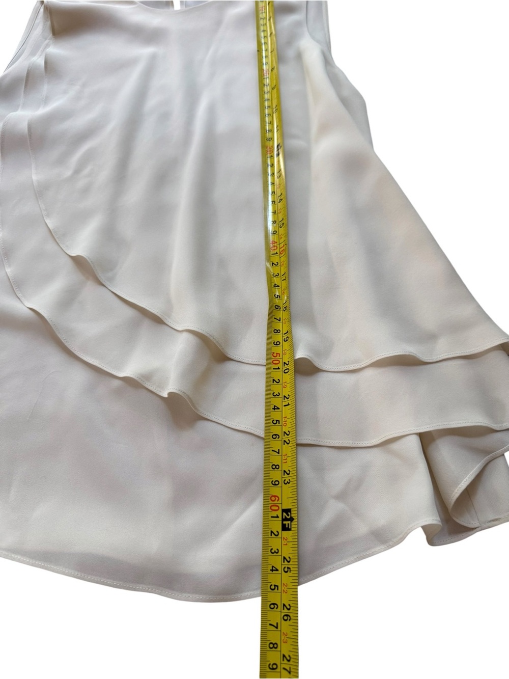 Theory Cream Sleeveless Ruffled Shell Top - Picture 5 of 8